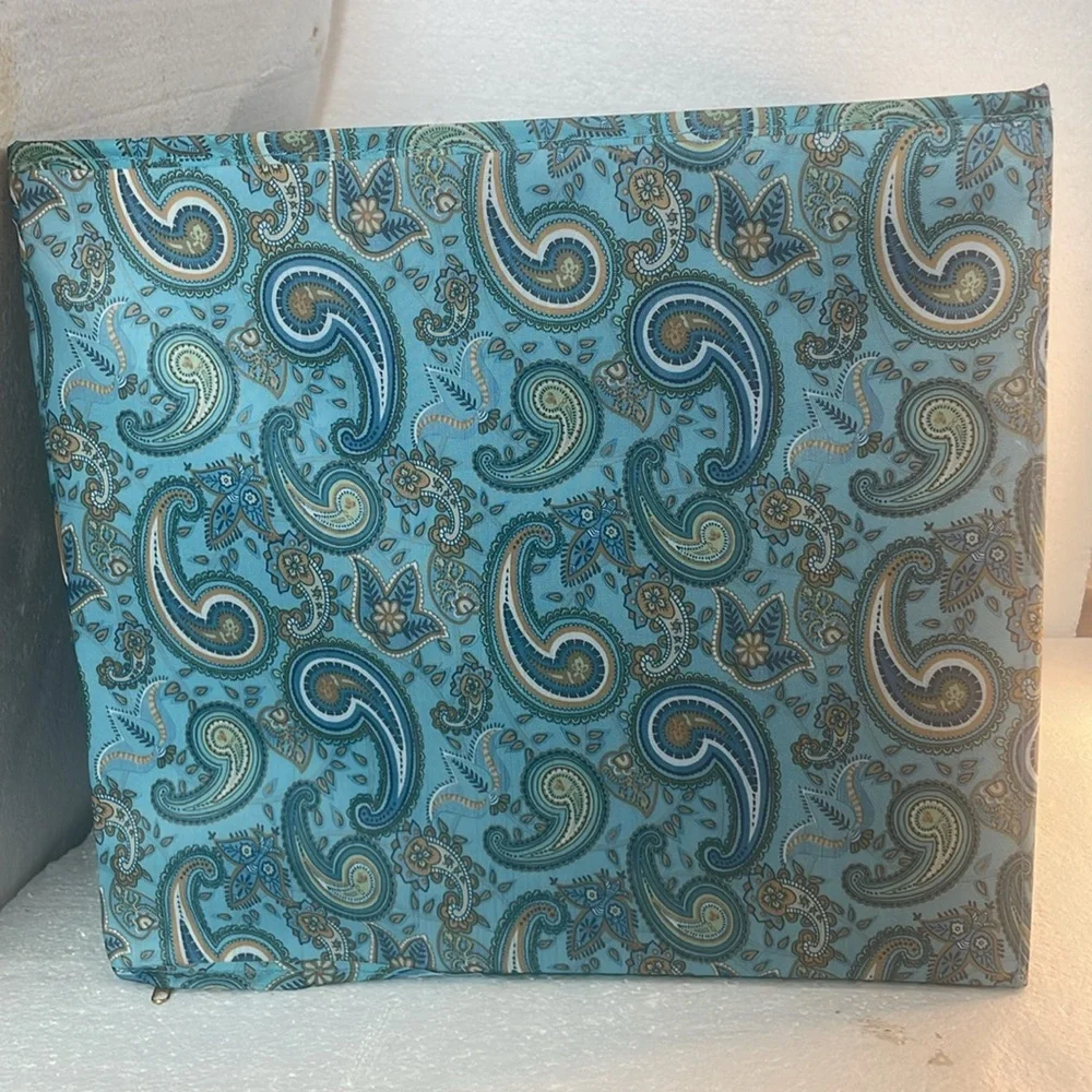 Joy Mangano collapsible storage cube organizer Paisley floral compartments zip